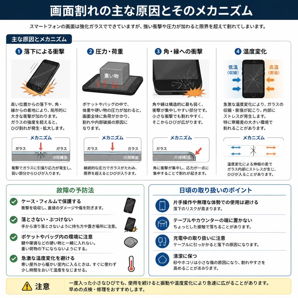 Androidの画面割れの原因