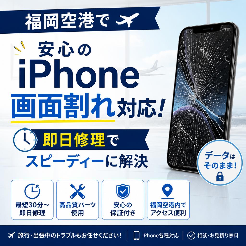 福岡空港で安心のiPhone画面割れ対応！即日修理でスピーディーに解決