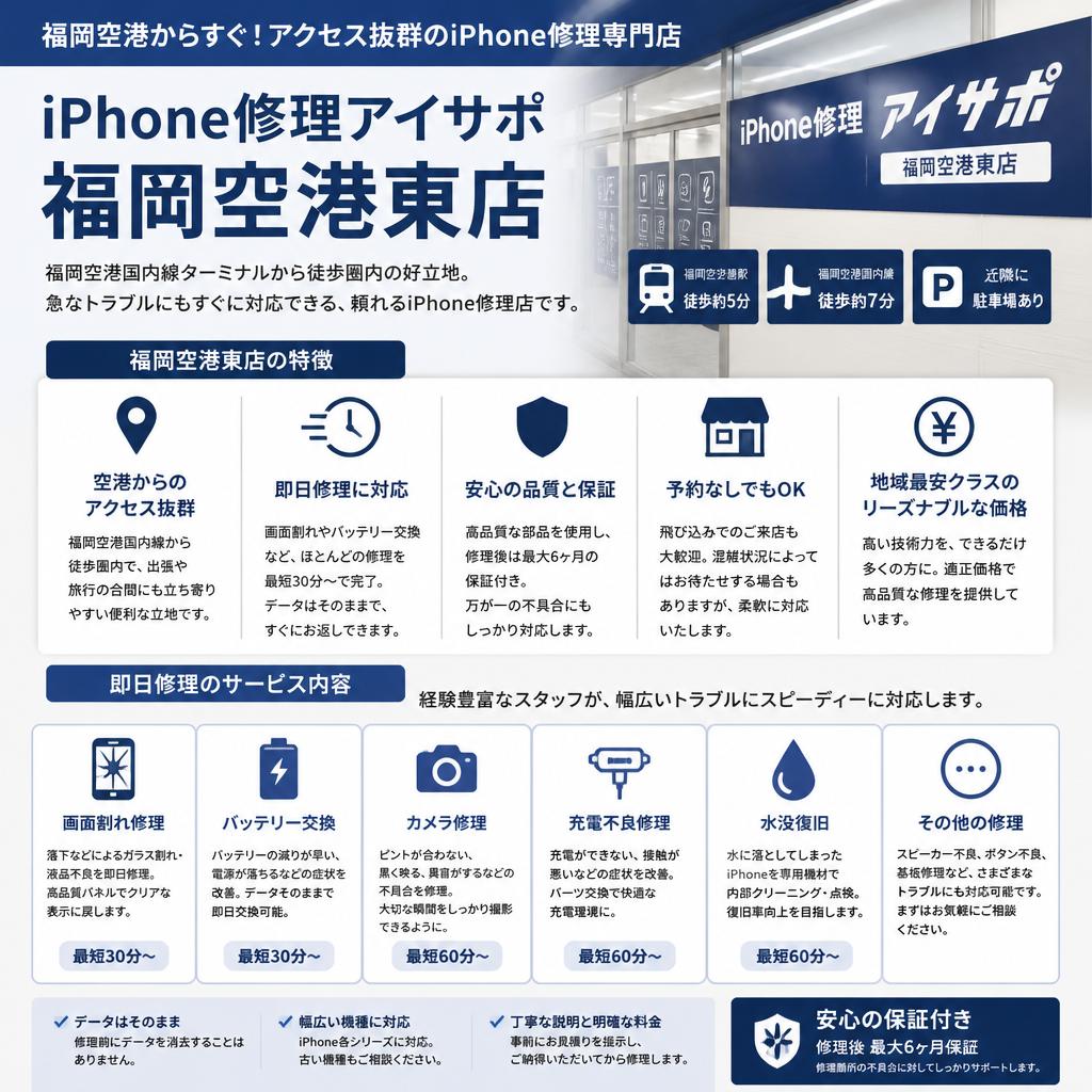 即日対応が可能なスマホ修理店舗